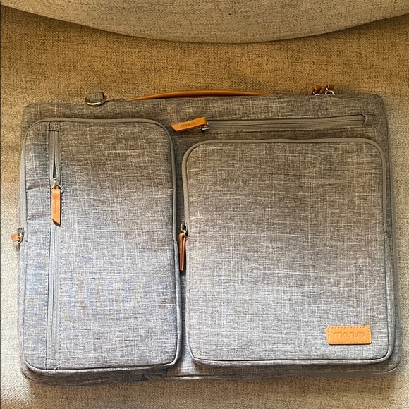 Handbags - Grey Laptop Messenger Bag with Front Pockets